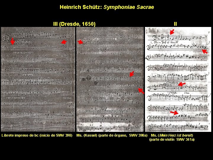 Heinrich Schütz: Symphoniae Sacrae III (Dresde, 1650) Librete impreso de bc (inicio de SWV