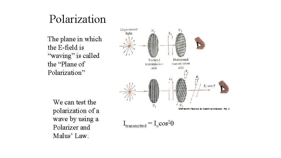 Polarization The plane in which the E-field is “waving” is called the “Plane of