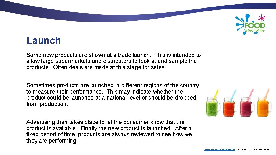 Launch Some new products are shown at a trade launch. This is intended to
