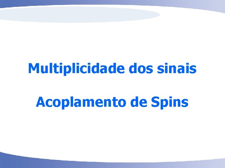 Multiplicidade dos sinais Acoplamento de Spins 56 