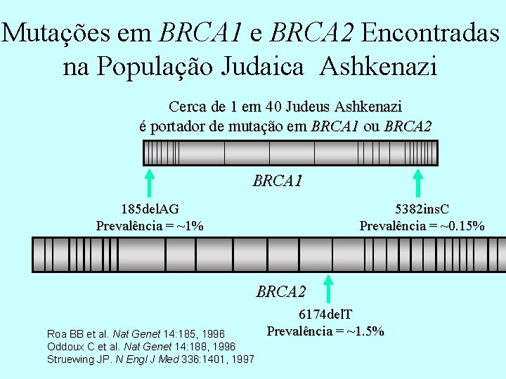 Mutações em BRCA 1 e BRCA 2 Encontradas na População Judaica Ashkenazi Cerca de