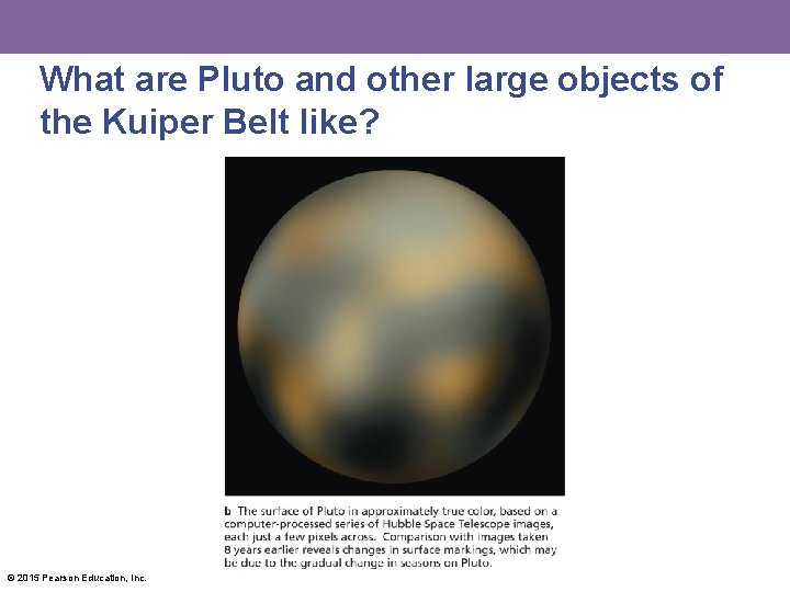 What are Pluto and other large objects of the Kuiper Belt like? © 2015