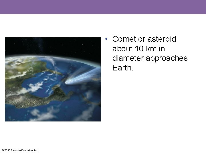  • Comet or asteroid about 10 km in diameter approaches Earth. © 2015