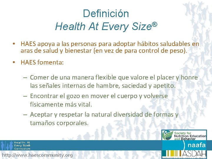 Definición Health At Every Size® • HAES apoya a las personas para adoptar hábitos