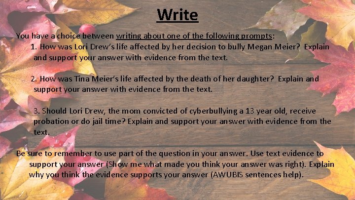 Write You have a choice between writing about one of the following prompts: 1.