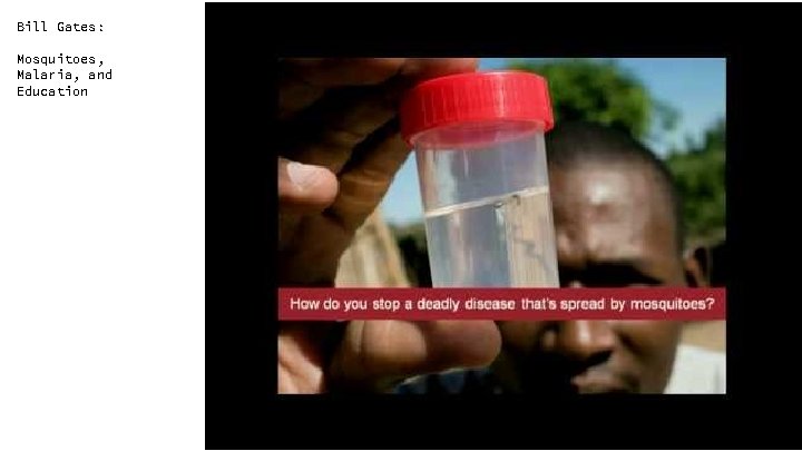 Bill Gates: Mosquitoes, Malaria, and Education 