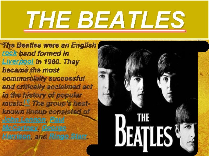 THE BEATLES rock Liverpool [1] John Lennon Paul Mc. Cartney George Harrison Ringo Starr