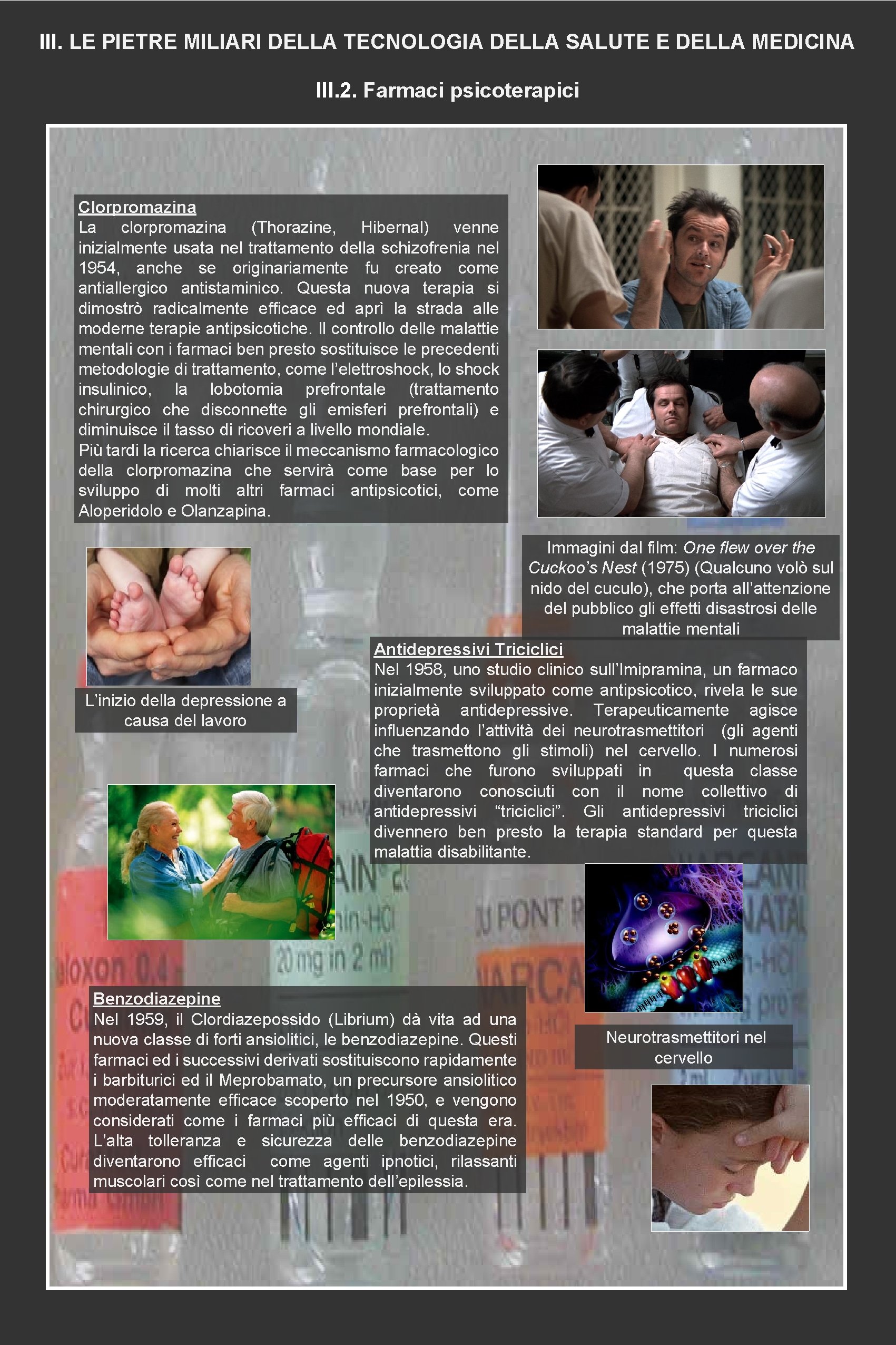 III. LE PIETRE MILIARI DELLA TECNOLOGIA DELLA SALUTE E DELLA MEDICINA III. 2. Farmaci