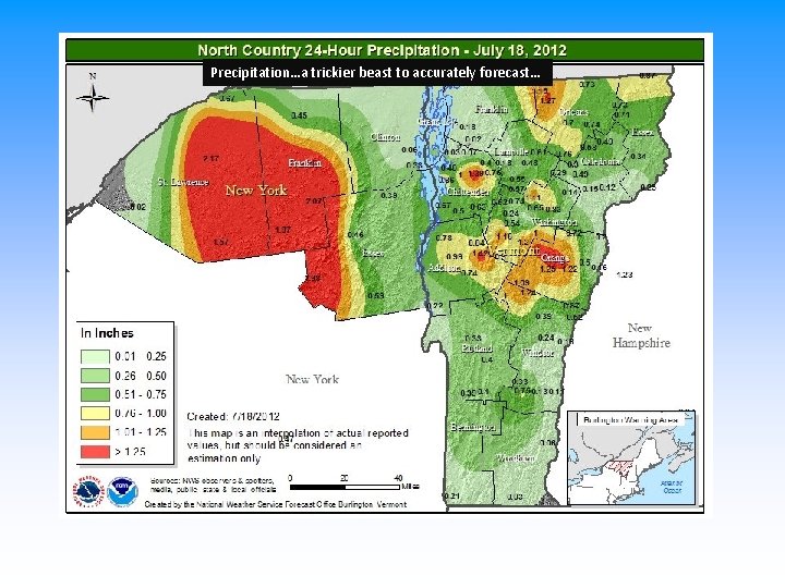 Precipitation…a trickier beast to accurately forecast… 