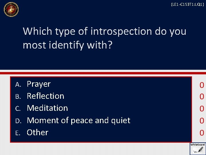 (LE 1 -C 1 S 3 T 1: LQ 1) Which type of introspection