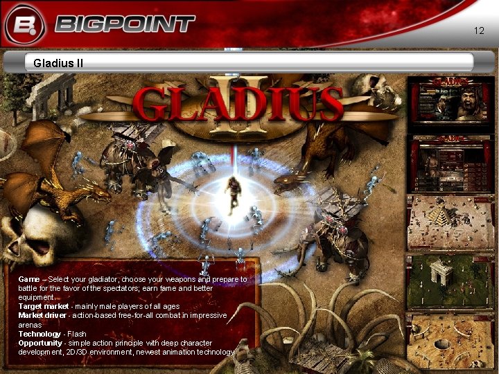 12 Gladius II Game – Select your gladiator, choose your weapons and prepare to