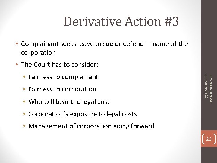 Derivative Action #3 • Complainant seeks leave to sue or defend in name of