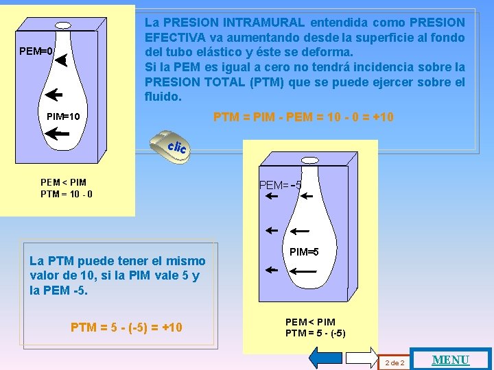 La PRESION INTRAMURAL entendida como PRESION EFECTIVA va aumentando desde la superficie al fondo