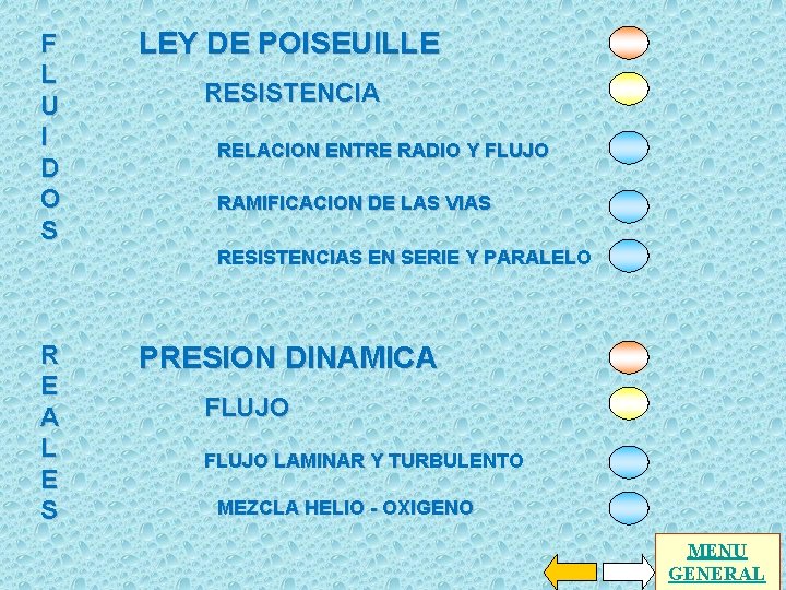 F L U I D O S LEY DE POISEUILLE RESISTENCIA RELACION ENTRE RADIO