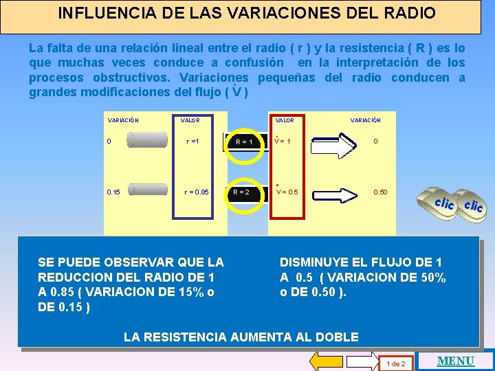 INFLUENCIA DE LAS VARIACIONES DEL RADIO La falta de una relación lineal entre el