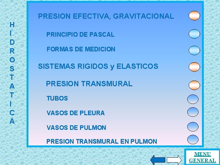 H I D R O S T A T I C A PRESION EFECTIVA,