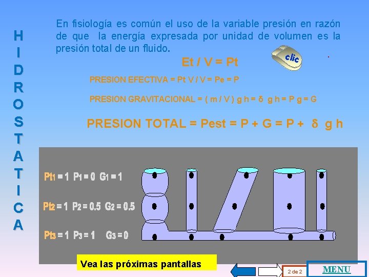 H I D R O S T A T I C A En fisiología