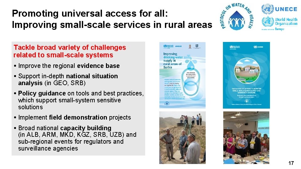 Promoting universal access for all: Improving small-scale services in rural areas Tackle broad variety Promoting universal access for all: Improving small-scale services in rural areas Tackle broad variety