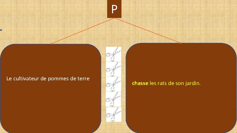 P Le cultivateur de pommes de terre chasse les rats de son jardin. ur