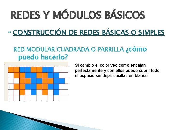 REDES Y MÓDULOS BÁSICOS CONSTRUCCIÓN DE REDES BÁSICAS O SIMPLES RED MODULAR CUADRADA O