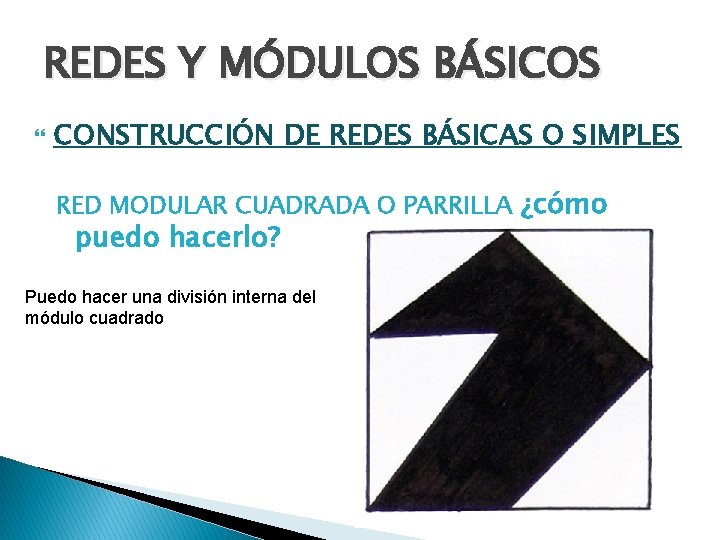 REDES Y MÓDULOS BÁSICOS CONSTRUCCIÓN DE REDES BÁSICAS O SIMPLES RED MODULAR CUADRADA O