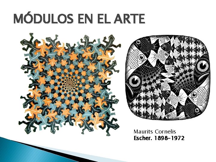 MÓDULOS EN EL ARTE Maurits Cornelis Escher. 1898 -1972 