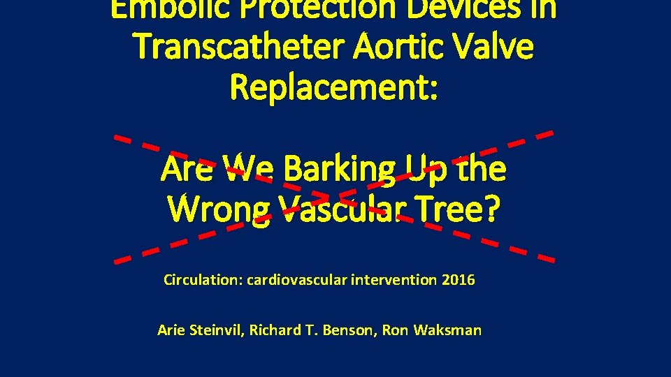 Embolic Protection Devices in Transcatheter Aortic Valve Replacement: Are We Barking Up the Wrong