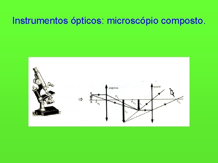 Instrumentos ópticos: microscópio composto. 