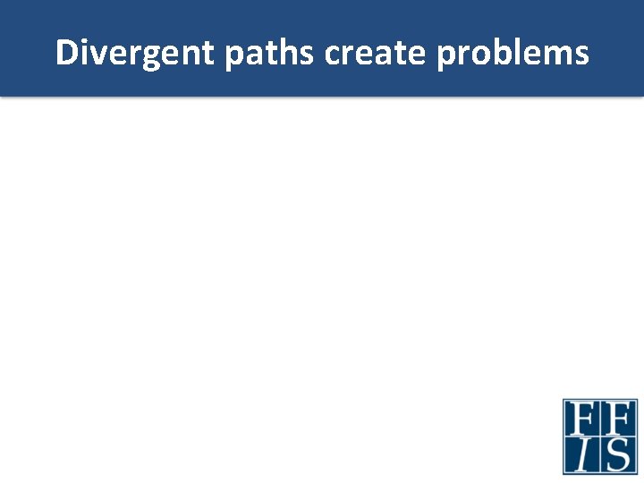 Divergent paths create problems 