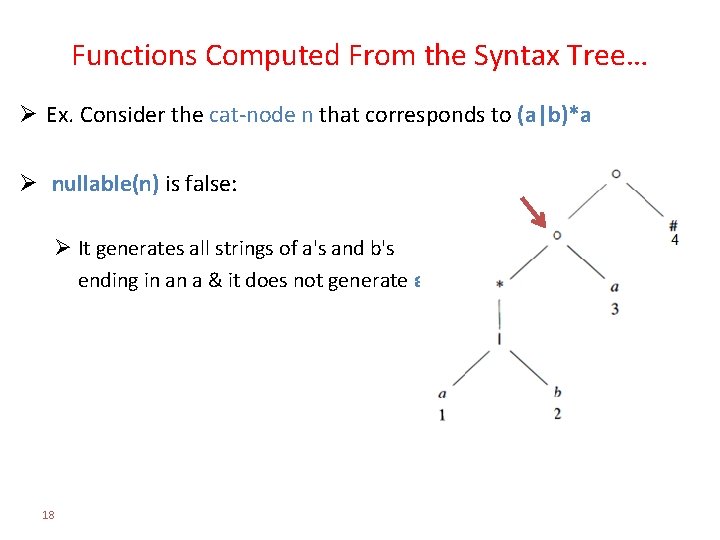 Functions Computed From the Syntax Tree… Ø Ex. Consider the cat-node n that corresponds