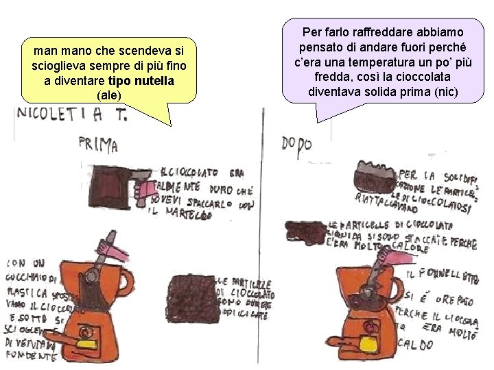 man mano che scendeva si scioglieva sempre di più fino a diventare tipo nutella