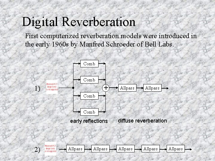Digital Reverberation First computerized reverberation models were introduced in the early 1960 s by