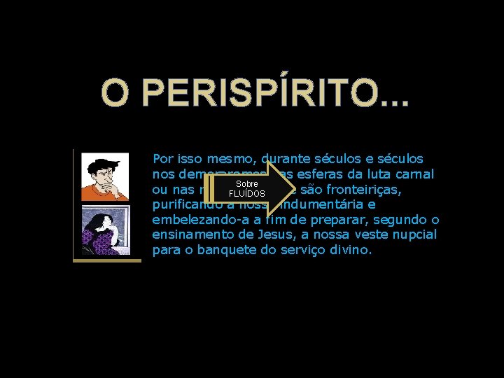 O PERISPÍRITO. . . Por isso mesmo, durante séculos nos demoraremos nas esferas da O PERISPÍRITO. . . Por isso mesmo, durante séculos nos demoraremos nas esferas da