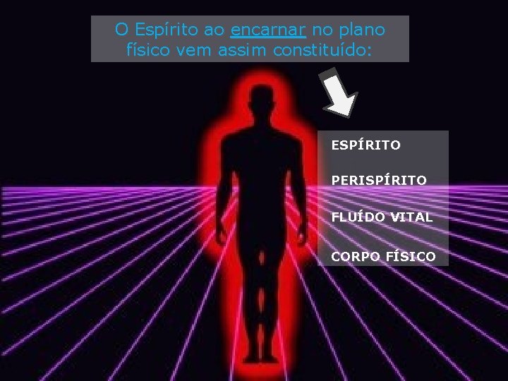 O Espírito ao encarnar no plano físico vem assim constituído: ESPÍRITO PERISPÍRITO FLUÍDO VITAL O Espírito ao encarnar no plano físico vem assim constituído: ESPÍRITO PERISPÍRITO FLUÍDO VITAL