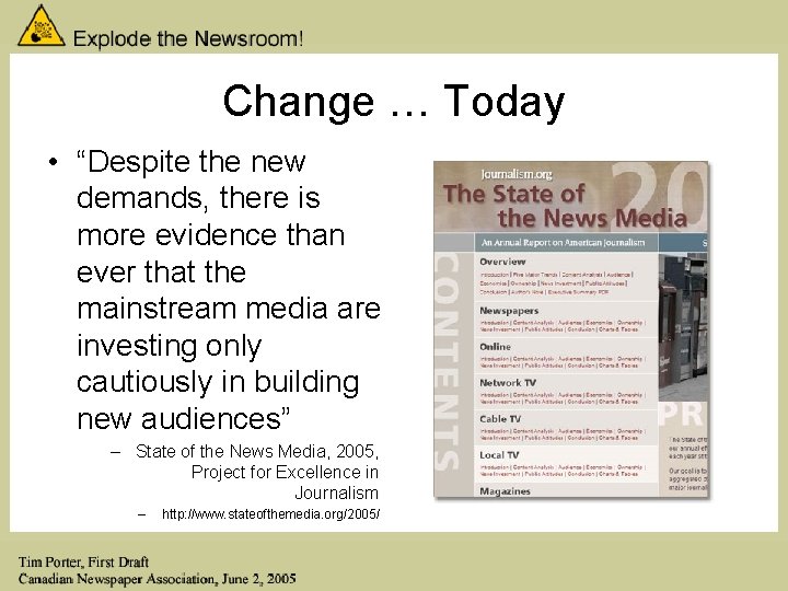 Change … Today • “Despite the new demands, there is more evidence than ever