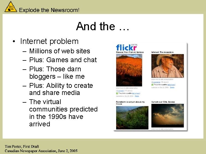And the … • Internet problem – Millions of web sites – Plus: Games