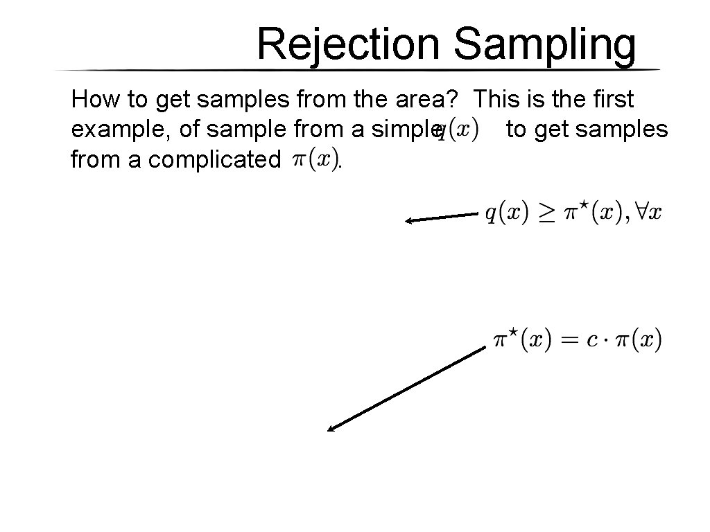Rejection Sampling How to get samples from the area? This is the first example, Rejection Sampling How to get samples from the area? This is the first example,