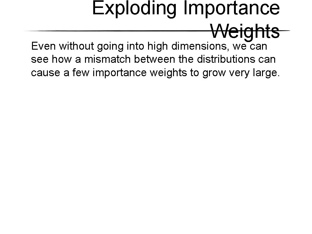 Exploding Importance Weights Even without going into high dimensions, we can see how a Exploding Importance Weights Even without going into high dimensions, we can see how a