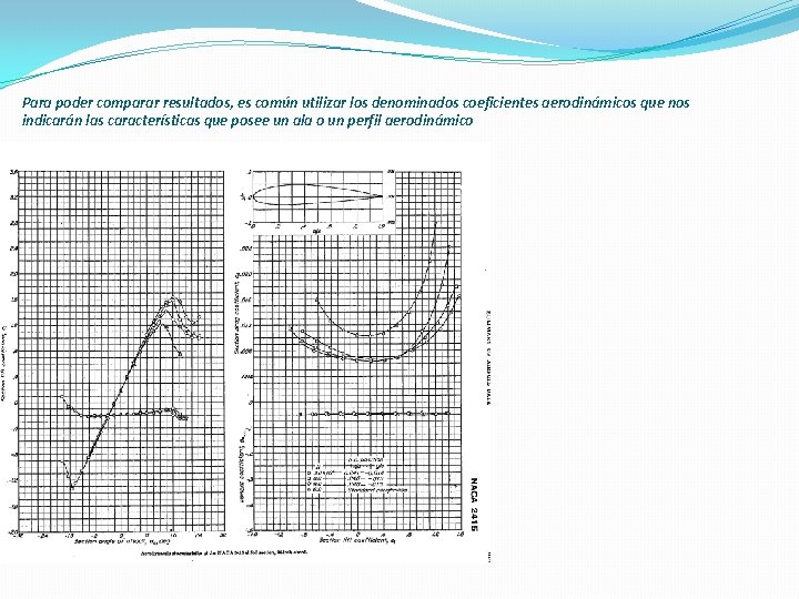 Para poder comparar resultados, es común utilizar los denominados coeficientes aerodinámicos que nos indicarán