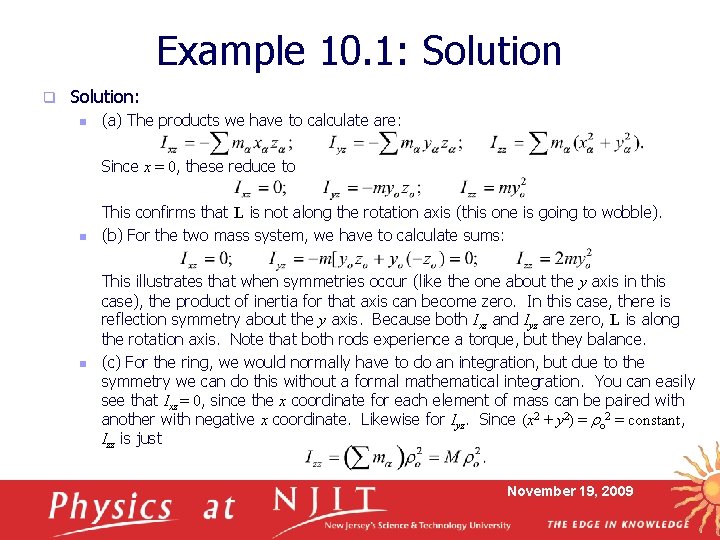 Example 10. 1: Solution q Solution: n (a) The products we have to calculate