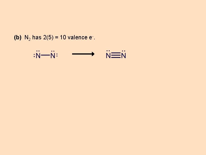 (b) N 2 has 2(5) = 10 valence e-. 