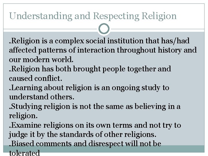 Understanding and Respecting Religion is a complex social