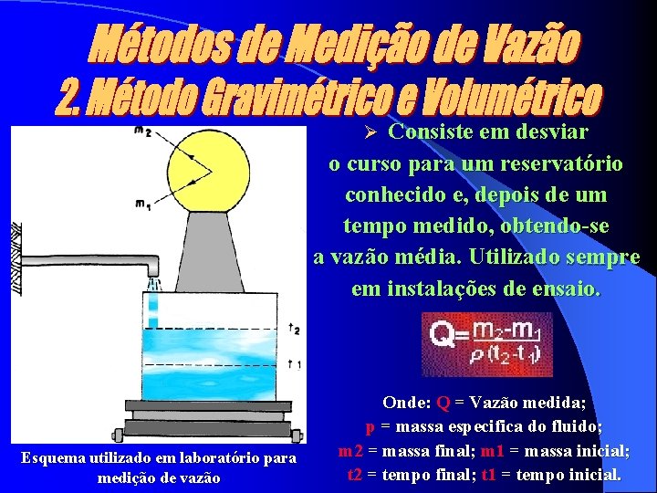 Consiste em desviar o curso para um reservatório conhecido e, depois de um tempo