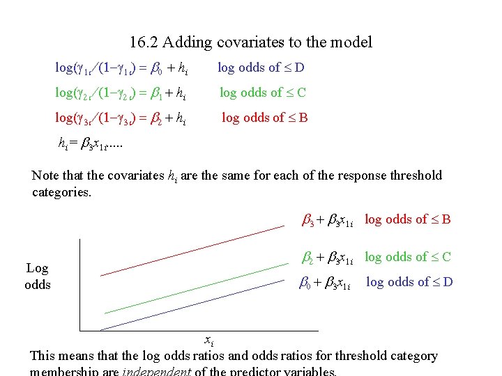 16. 2 Adding covariates to the model log(g 1 i/ (1 -g 1 i)