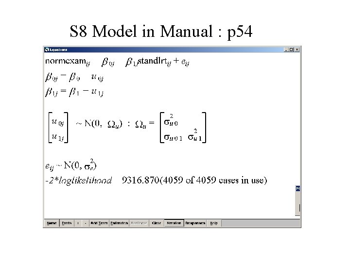 S 8 Model in Manual : p 54 