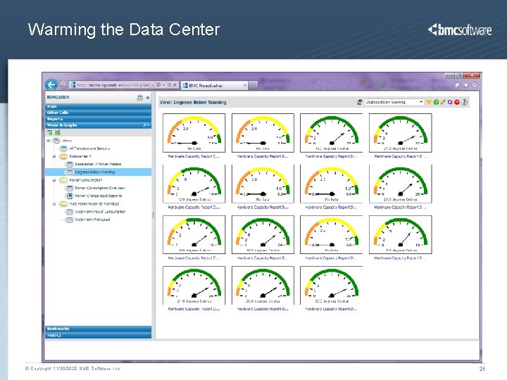 Warming the Data Center © Copyright 11/30/2020 BMC Software, Inc 21 Warming the Data Center © Copyright 11/30/2020 BMC Software, Inc 21