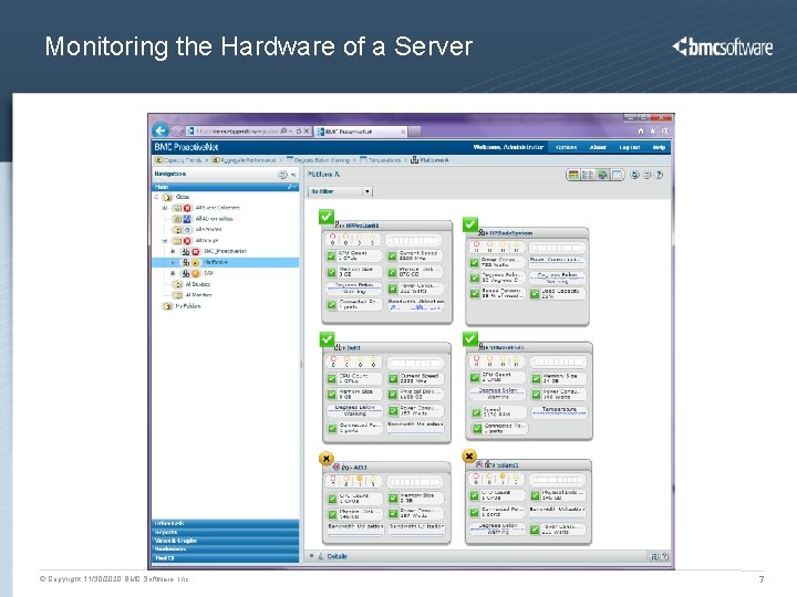 Monitoring the Hardware of a Server © Copyright 11/30/2020 BMC Software, Inc 7 Monitoring the Hardware of a Server © Copyright 11/30/2020 BMC Software, Inc 7