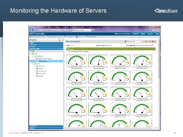 Monitoring the Hardware of Servers © Copyright 11/30/2020 BMC Software, Inc 8 Monitoring the Hardware of Servers © Copyright 11/30/2020 BMC Software, Inc 8