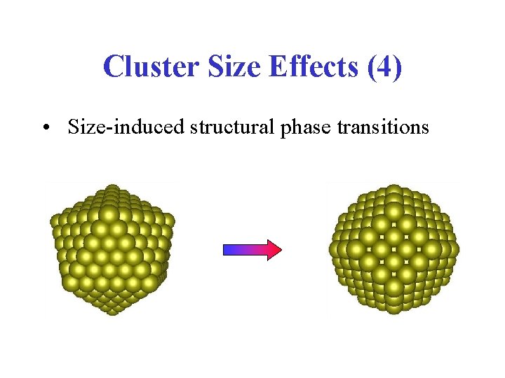 Cluster Size Effects (4) • Size-induced structural phase transitions 