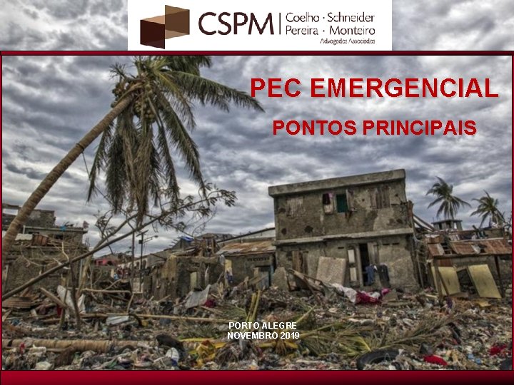 PEC EMERGENCIAL PONTOS PRINCIPAIS PORTO ALEGRE NOVEMBRO 2019 